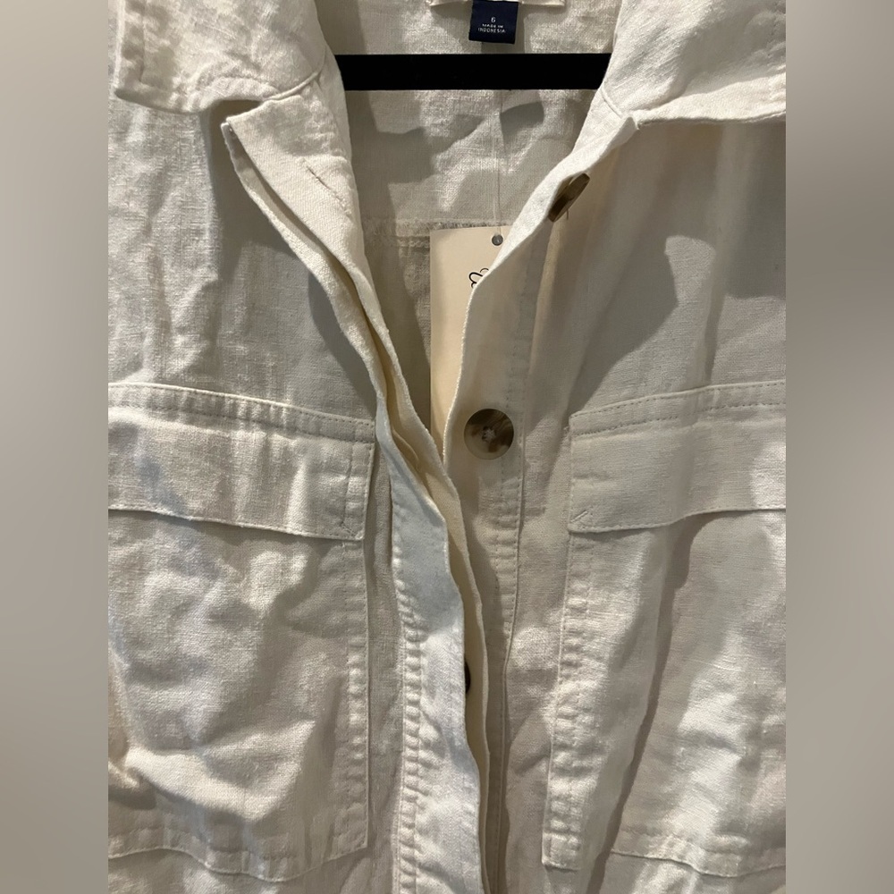NWT Women's Universal Thread Short Sleeve Linen Boilersuit Jumpsuit- Cream 6 - Picture 4 of 10